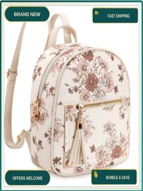 Faux Leather Mini Backpack Purse Anti Theft Secured Zipper Tassel